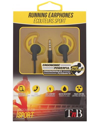 Σπορ ακουστικά με μικρόφωνο TNB - Sport Running, κίτρινα/μαύρα - 3