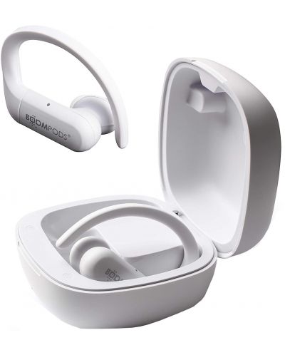 Σπορ ακουστικά με μικρόφωνο Boompods - Sportpods, TWS, άσπρα - 1