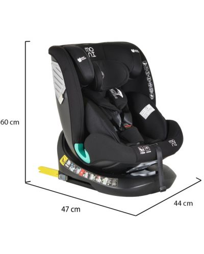 Κάθισμα αυτοκινήτου Moni - Serengeti, IsoFix, I-Size, 40-150 cm, μαύρο - 11