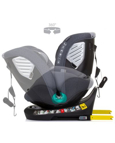 Κάθισμα αυτοκινήτου Chipolino - Supreme, 360°, IsoFix, i-Size, 40-150 cm, γκρι - 8