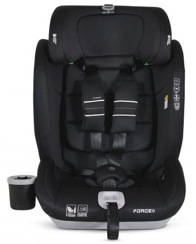 Κάθισμα αυτοκινήτου Cangaroo - Force, i-Size, IsoFix , 76-150 cm, μαύρο - 2