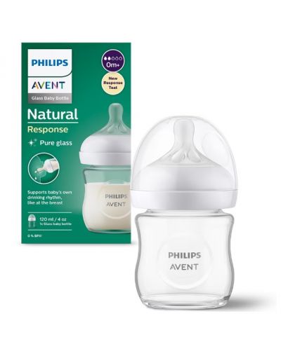 Μπιμπερό   Philips Avent - Natural Response 3.0, με θηλή 0 μηνών +,120 ml - 1