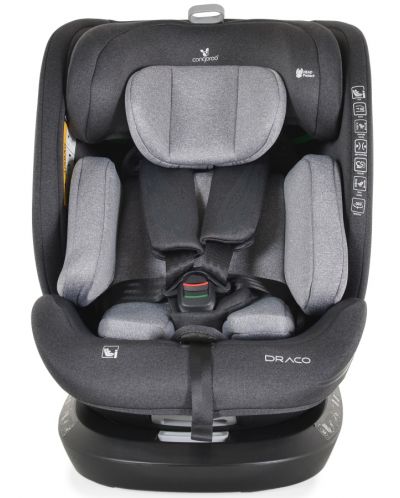 Κάθισμα αυτοκινήτου  Cangaroo - Draco, 360°, I-Size, IsoFix, 40-150 cm, γκρί - 6