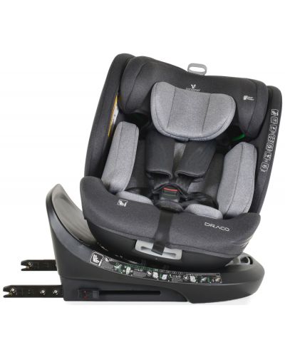 Κάθισμα αυτοκινήτου  Cangaroo - Draco, 360°, I-Size, IsoFix, 40-150 cm, γκρί - 2