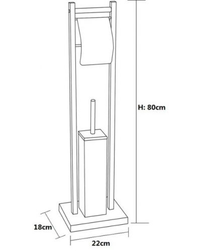 Βάση τουαλέτας για χαρτί και βούρτσα Inter Ceramic - 3811MW, λευκό - 4