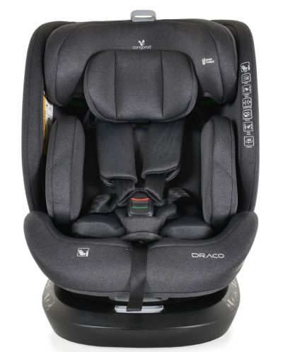 Κάθισμα αυτοκινήτου Cangaroo - Draco, 360°, I-Size, IsoFix, 40-150 cm, μαύρο - 2