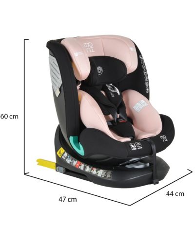 Κάθισμα αυτοκινήτου Moni - Serengeti, IsoFix, I-Size, 40-150 cm, ροζ - 11