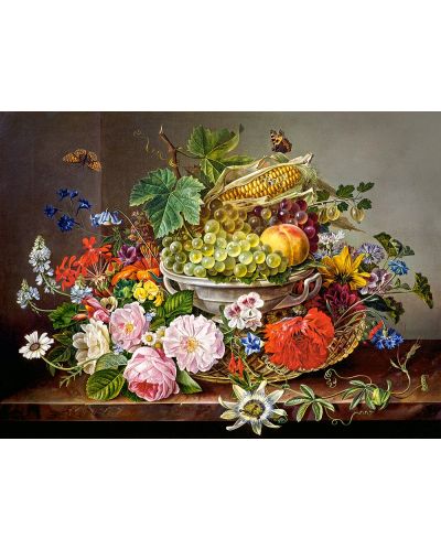 Παζλ Castorland 2000 κομμάτια - Νεκρά φύση με φρούτα και λουλούδια  - 2