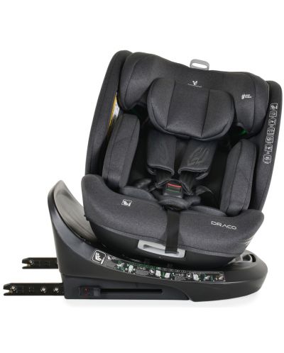 Κάθισμα αυτοκινήτου Cangaroo - Draco, 360°, I-Size, IsoFix, 40-150 cm, μαύρο - 3