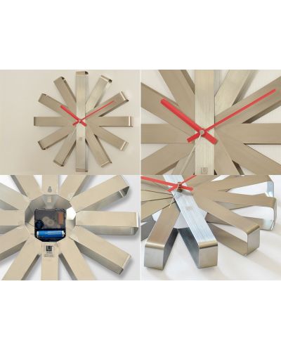 Ρολόι τοίχου Umbra - Ribbon,ασημί - 3