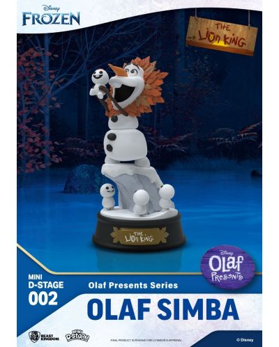 Αγαλματίδιο  Beast Kingdom Disney: Frozen - Olaf (Olaf Presents: The Lion King), 10 cm - 2