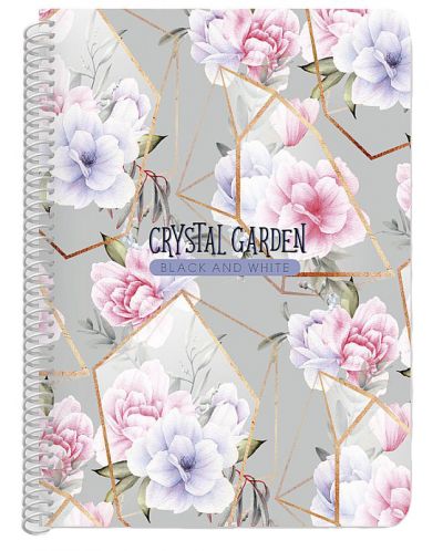 Τετράδιο Black&White Crystal Garden - В5, 105  φύλλα, ποικιλία - 4