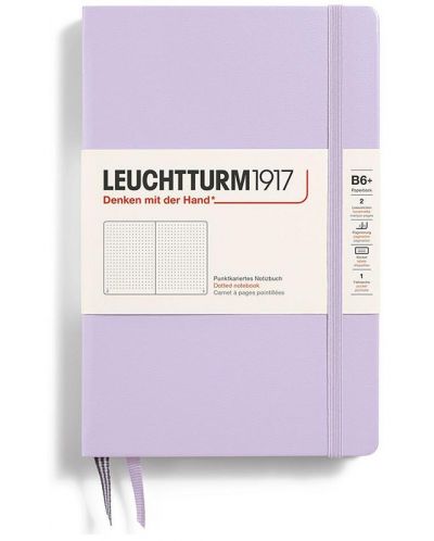 Σημειωματάριο Leuchtturm1917 Paperback - B6+, μωβ, διακεκομμένες σελίδες, σκληρό εξώφυλλο - 1