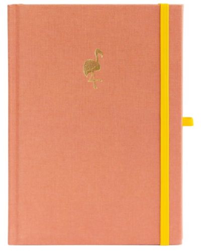 Σημειωματάριο με λινά καλύμματα Blopo - The Flamingo, διακεκομμένες σελίδες - 1