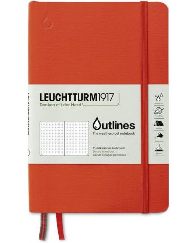 Σημειωματάριο   Leuchtturm1917 - Outlines, B6+, αδιάβροχο, πορτοκαλί - 1
