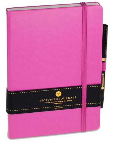 Τετράδιο με σκληρό εξώφυλλο Α5 Victoria's Journals, ροζ - 1