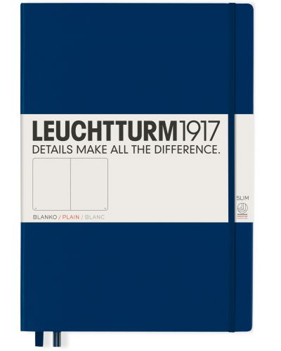 Σημειωματάριο  Leuchtturm1917 Master Slim - А4+, λευκές σελίδες ,Navy - 1
