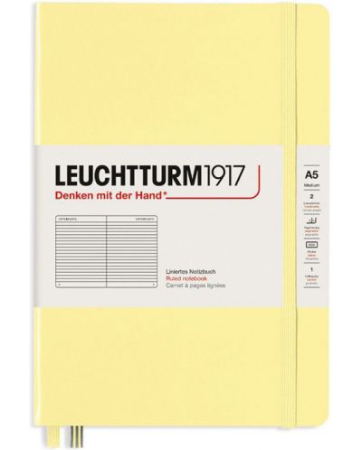 Σημειωματάριο   Leuchtturm1917 - Medium A5,σελίδες γραμμών,Vanilla - 1