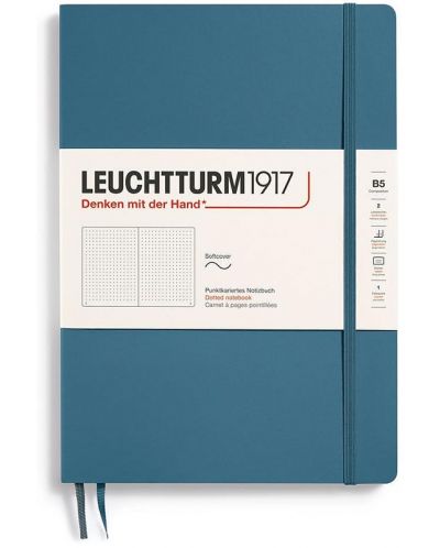Σημειωματάριο Leuchtturm1917 Composition - B5, μπλε, διακεκομμένες σελίδες, μαλακό εξώφυλλο - 1