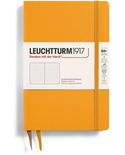 Σημειωματάριο Leuchtturm1917 Paperback - B6+, πορτοκαλί, διακεκομμένες σελίδες, σκληρό εξώφυλλο - 1