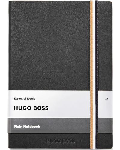 Σημειωματάριο Hugo Boss Iconic - A5, με λευκά φύλλα, μαύρο - 1