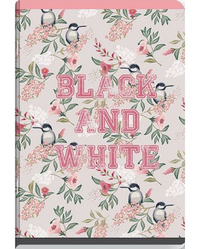 Τετράδιο μαθητή  Black&White - Flowers, A5, 40 φύλλα, φαρδιές γραμμές, ποικιλία - 3