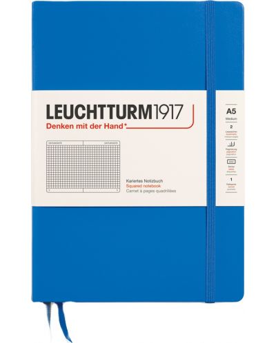 Σημειωματάριο Leuchtturm1917 New Colours - А5,σελίδες τετραγώνων, Sky - 1