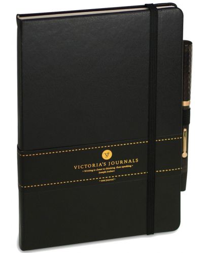 Σημειωματάριο με σκληρό εξώφυλλο Victoria's Journals А5, μαύρο - 1