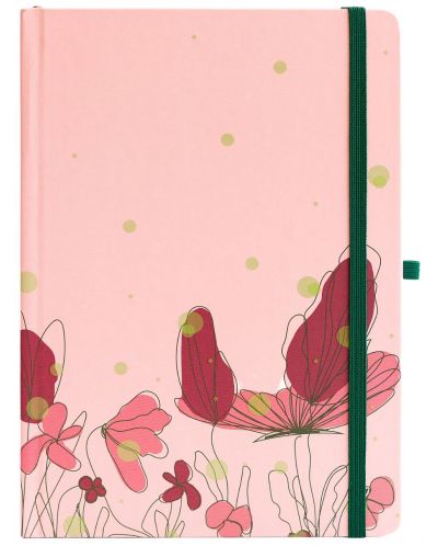 Σημειωματάριο με σκληρό εξώφυλλο Blopo - Floral Fables, διακεκομμένες σελίδες - 1