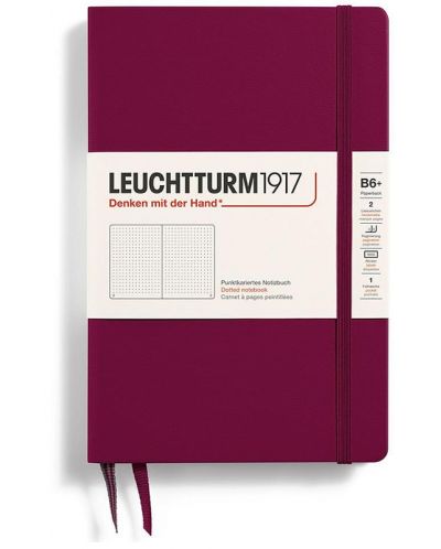 Σημειωματάριο Leuchtturm1917 Paperback - B6+, κόκκινο, διακεκομμένες σελίδες, σκληρό εξώφυλλο - 1