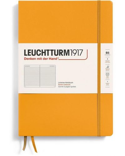 Σημειωματάριο Leuchtturm1917 Composition - B5, πορτοκαλί, σελίδες με γραμμές, σκληρό εξώφυλλο; - 1