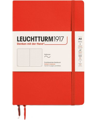 Σημειωματάριο  Leuchtturm1917 New Colours - А5, σελίδες με τελείες, Lobster - 1