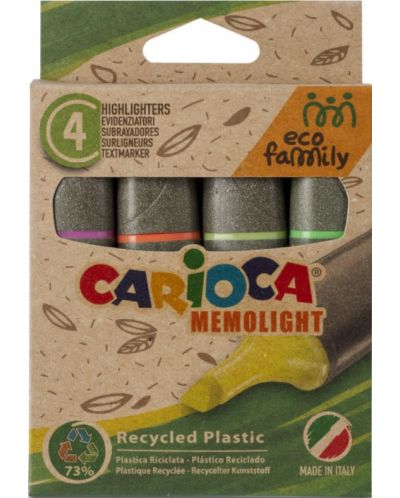 Δείκτες κειμένου Carioca Eco Family - Memolight,4 χρώματα - 1
