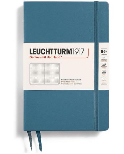 Σημειωματάριο Leuchtturm1917 Paperback - B6+, μπλε, διακεκομμένες σελίδες, σκληρό εξώφυλλο - 1