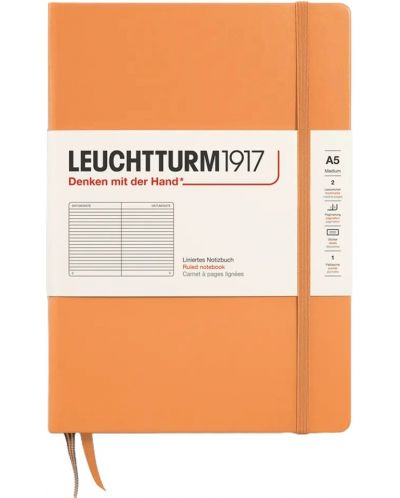 Σημειωματάριο Leuchtturm1917 New Colours - А5, με γραμμές, Apricot,  με σκληρό εξώφυλλο - 1