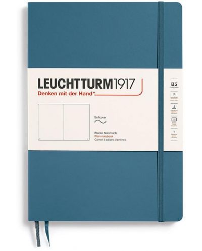 Σημειωματάριο Leuchtturm1917 Composition - B5, μπλε, λευκές σελίδες, μαλακό εξώφυλλο - 1
