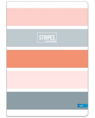 Τετράδιο Lastva Stripes - А4, 96 φύλλα, φαρδιές σειρές, με 2 πλαίσια, ποικιλία - 1