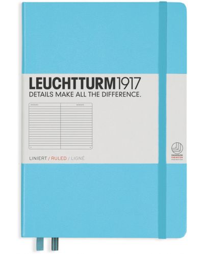 Σημειωματάριο   Leuchtturm1917 - А5, σελίδες με γραμμές ,Ice Blue - 1