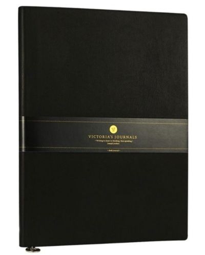 Σημειωματάριο Victoria's Journals Smyth Flexy - Μαύρο, πλαστικό εξώφυλλο, 96 φύλλα, А5 - 1