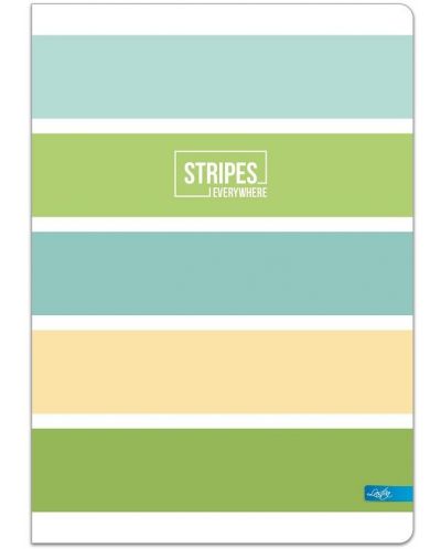 Τετράδιο Lastva Stripes - А4, 96 φύλλα, φαρδιές σειρές, με 2 πλαίσια, ποικιλία - 2