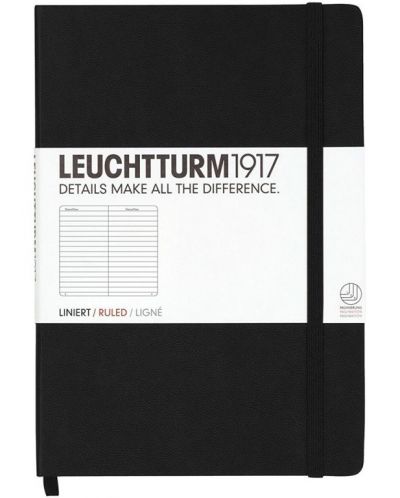 Σημειωματάριο Leuchtturm1917 Medium A5 - Μαύρες σελίδες με γραμμώσεις - 1