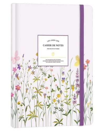 Σημειωματάριο Victoria's Journals Florals - Ανοιχτό μωβ, σκληρό εξώφυλλο, διάστικτο, 80 φύλλα, А6 - 1