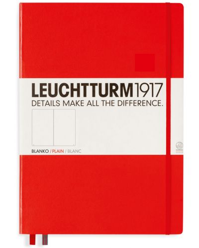 Σημειωματάριο  Leuchtturm1917 Master Classic - А4+, λευκές σελίδες ,Red - 1