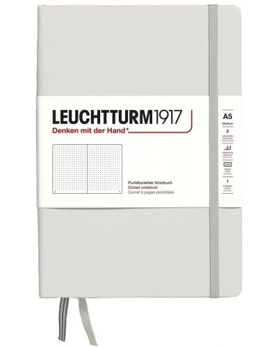 Σημειωματάριο Leuchtturm1917 Natural Colors - A5, γκρι, διακεκομμένες σελίδες, σκληρό εξώφυλλο - 1