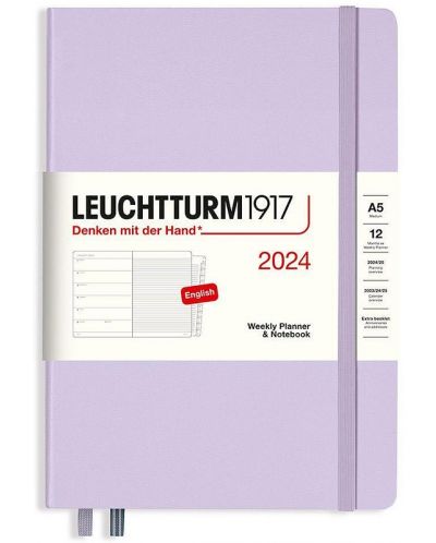 Σημειωματάριο Leuchtturm1917 Weekly Planner and Notebook - A5, μωβ, 2024 - 1