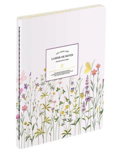 Σημειωματάριο Victoria's Journals Florals - Ανοιχτό μωβ, λαμιναρισμένο εξώφυλλο, γραμμένα σε γραμμές, 40 φύλλα, А5 - 1