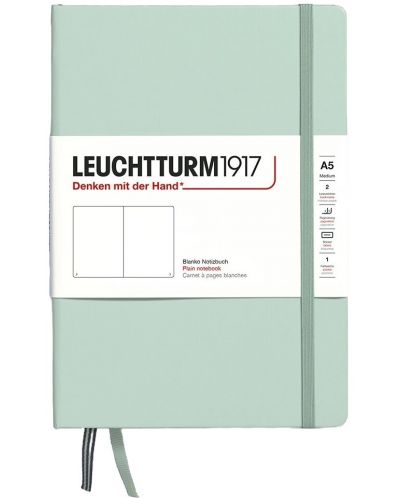 Σημειωματάριο Leuchtturm1917 Natural Colors - A5, ανοιχτό πράσινο, λευκές σελίδες, σκληρό εξώφυλλο - 1