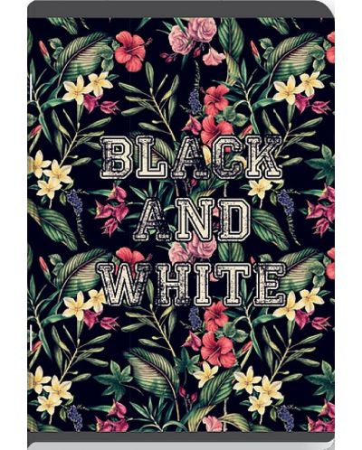 Τετράδιο μαθητή  Black&White - Flowers, A5, 40 φύλλα, φαρδιές γραμμές, ποικιλία - 4