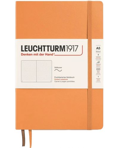 Σημειωματάριο Leuchtturm1917 New Colours - А5, σελίδες με τελείες, Apricot, χαρτόδετο - 1