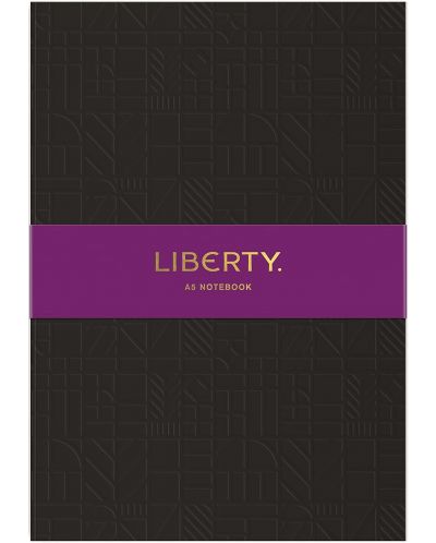 Σημειωματάριο Liberty Tudor - A5, μαύρο, ανάγλυφο - 1